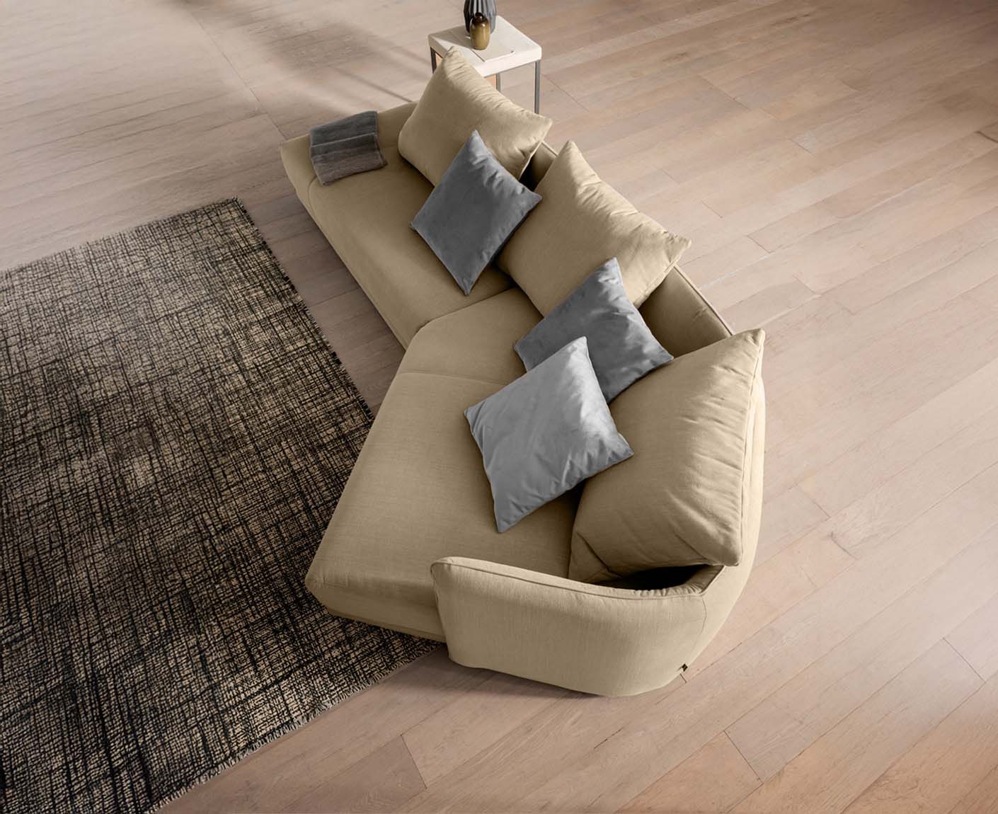 designwerk New York Ecksofa | 333 x 179 cm | feines Flachgewebe