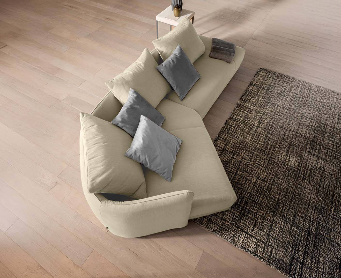 designwerk New York Ecksofa | 333 x 179 cm | feines Flachgewebe