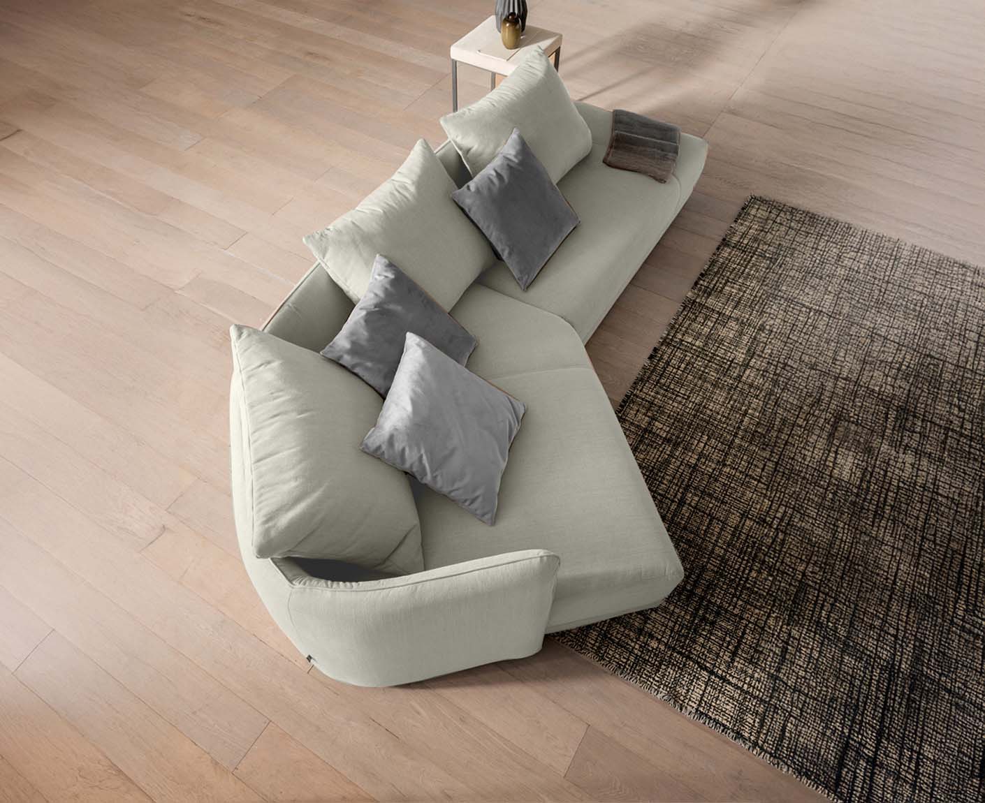 designwerk New York Ecksofa | 333 x 179 cm | feines Flachgewebe