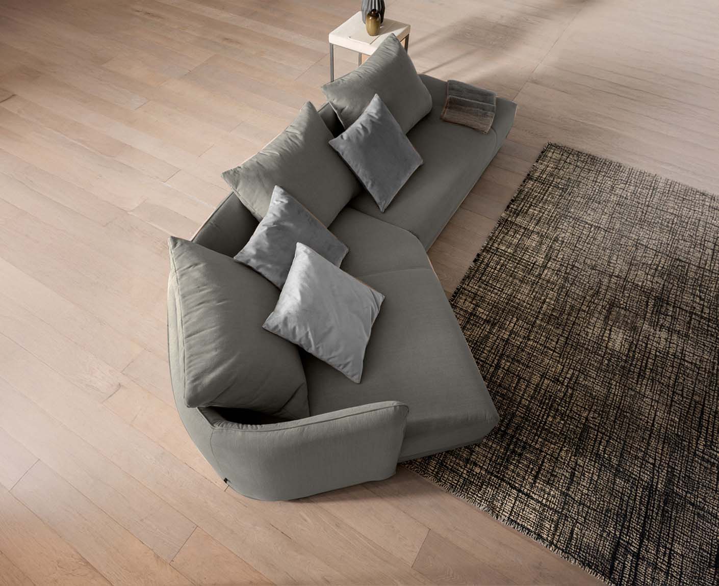designwerk New York Ecksofa | 333 x 179 cm | feines Flachgewebe