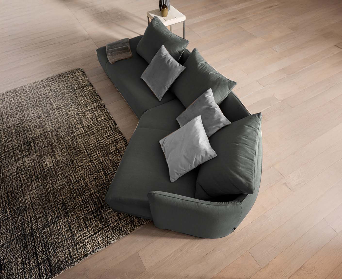designwerk New York Ecksofa | 333 x 179 cm | feines Flachgewebe