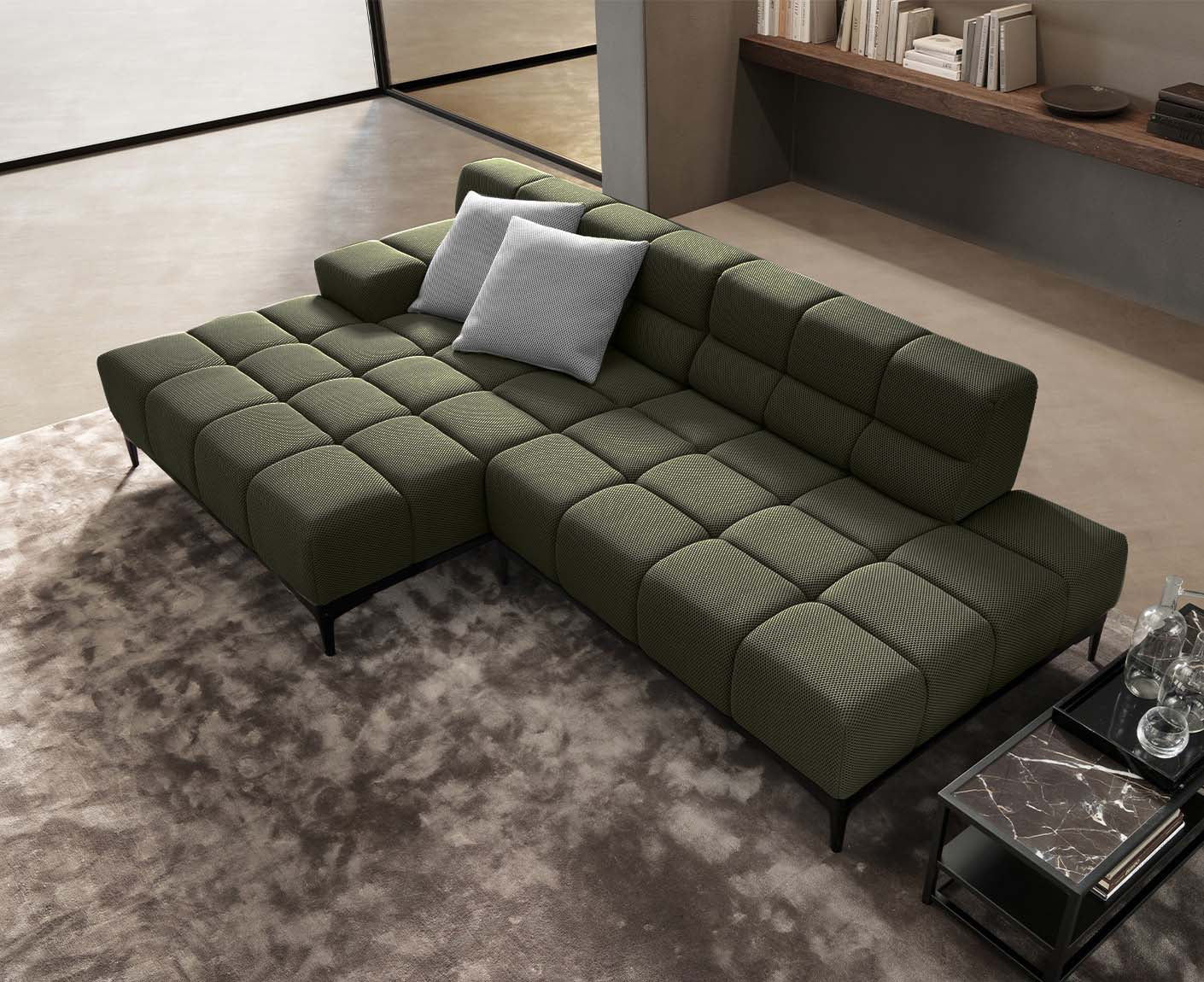 designwerk Oasis Ecksofa | 288 x 169 cm | Flachgewebe 3D-Effekt