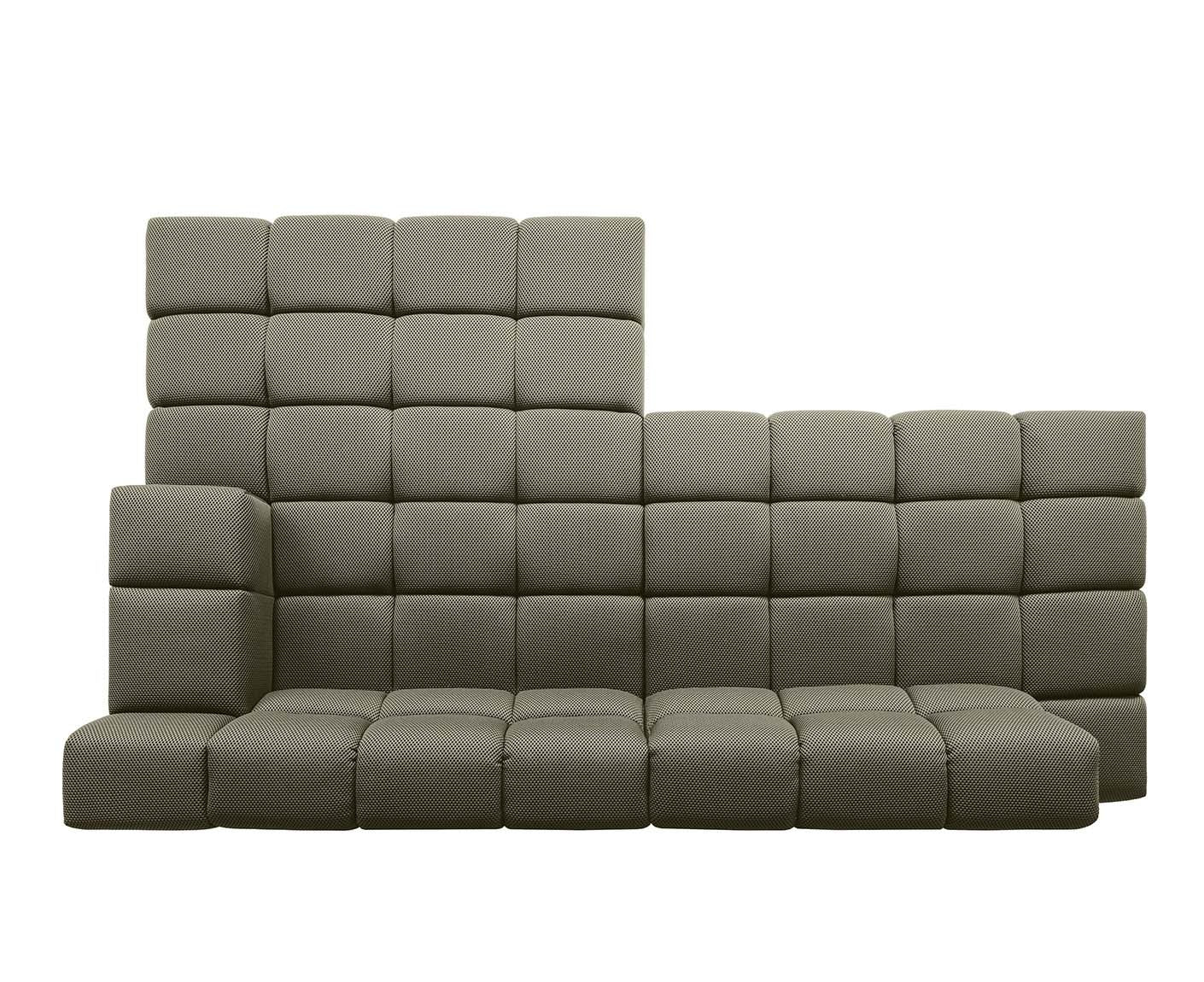 designwerk Temple Ecksofa | 286 x 169 cm | mit Rückenverstellung | Flachgewebe 3D-Effekt