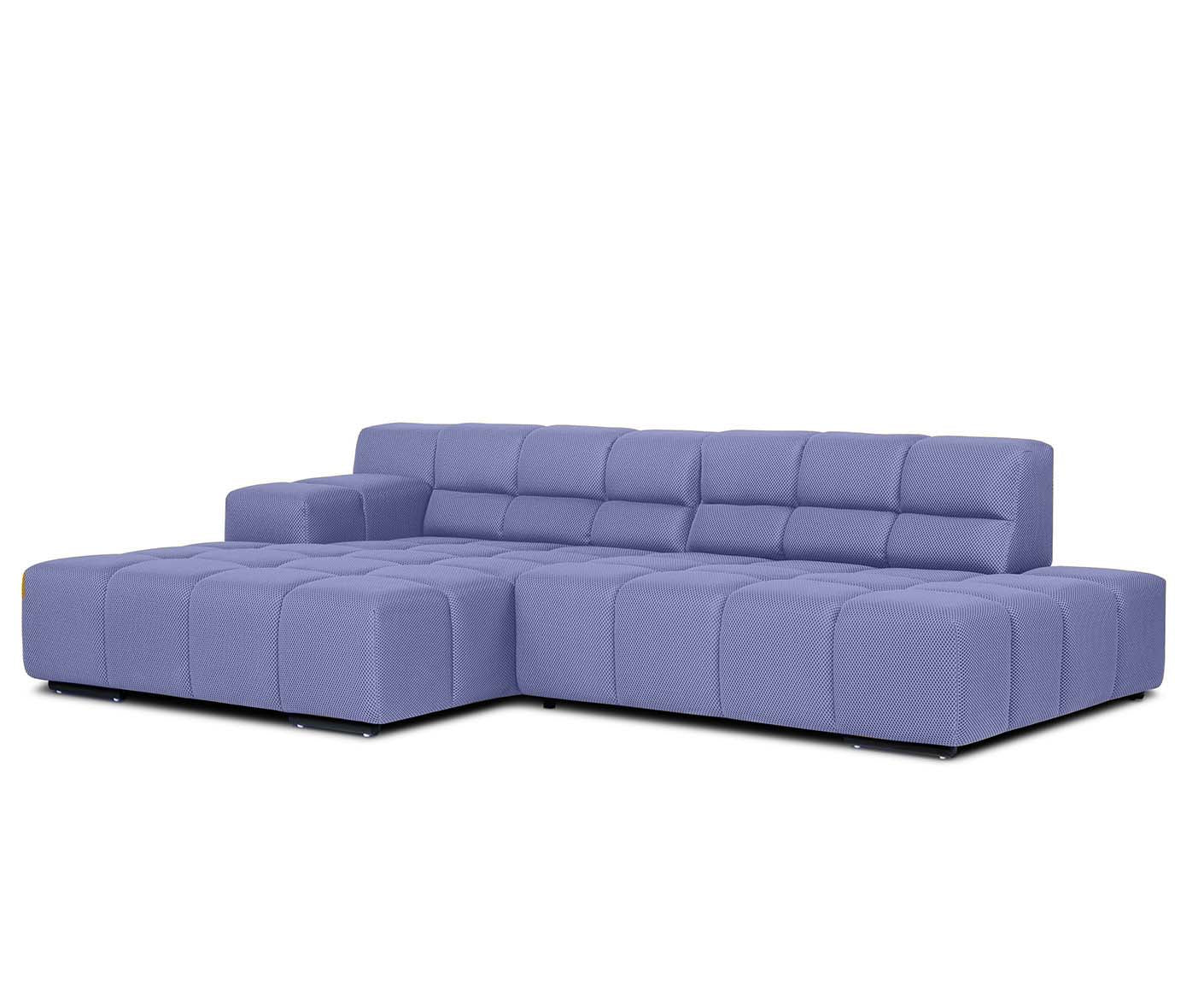 designwerk Temple Ecksofa | 286 x 169 cm | mit Rückenverstellung | Flachgewebe 3D-Effekt