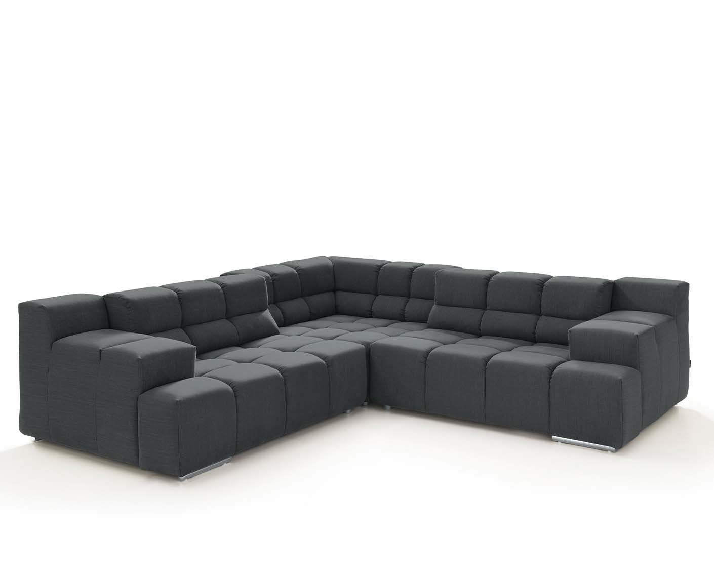 designwerk Temple Ecksofa | 257 x 257 cm| mit Rückenverstellung | Flachgewebe