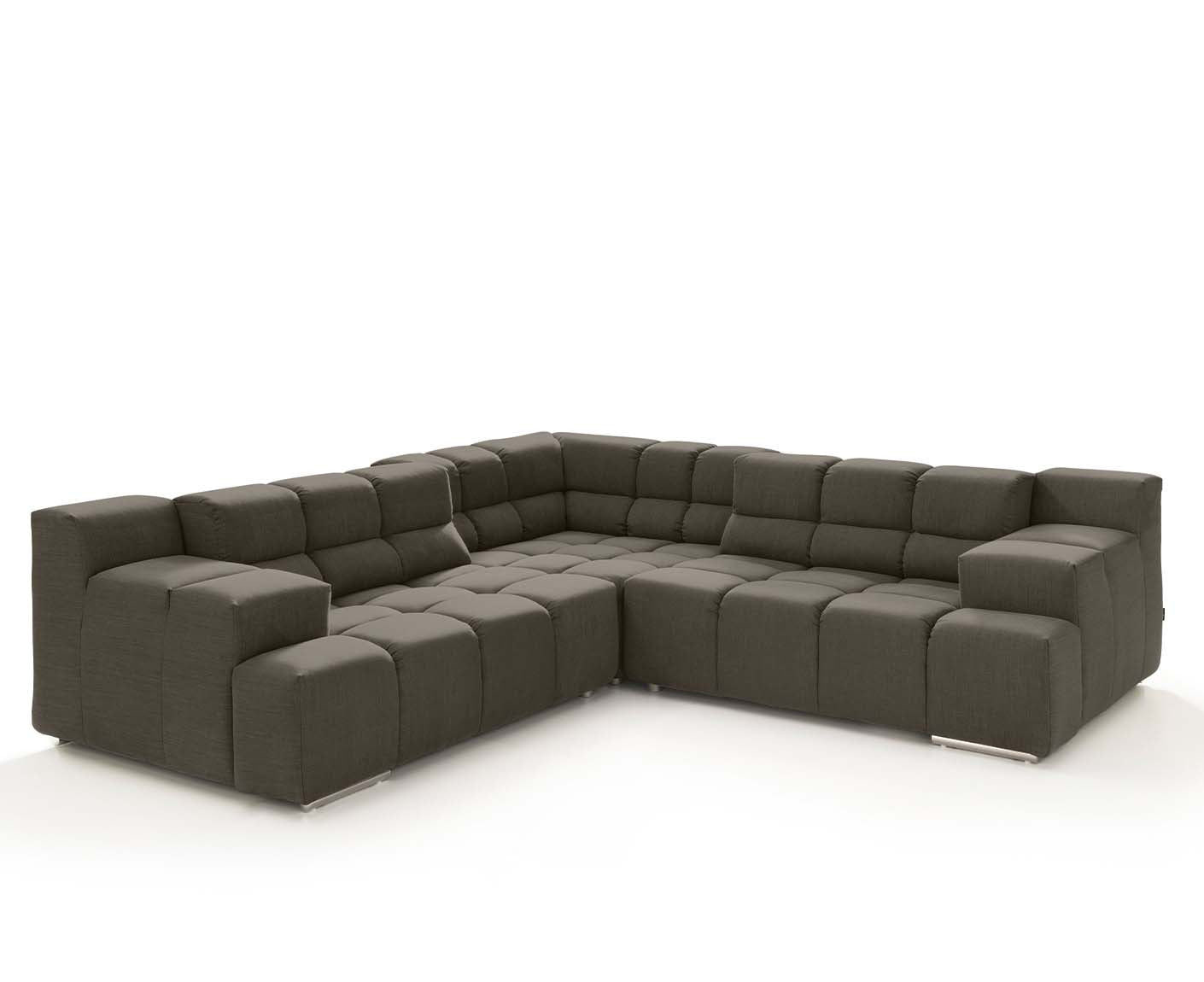 designwerk Temple Ecksofa | 257 x 257 cm| mit Rückenverstellung | Flachgewebe