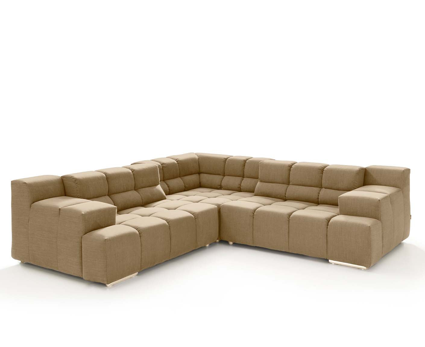designwerk Temple Ecksofa | 257 x 257 cm| mit Rückenverstellung | Flachgewebe