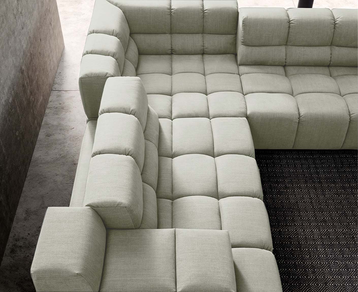 designwerk Temple Ecksofa | 257 x 257 cm| mit Rückenverstellung | Flachgewebe