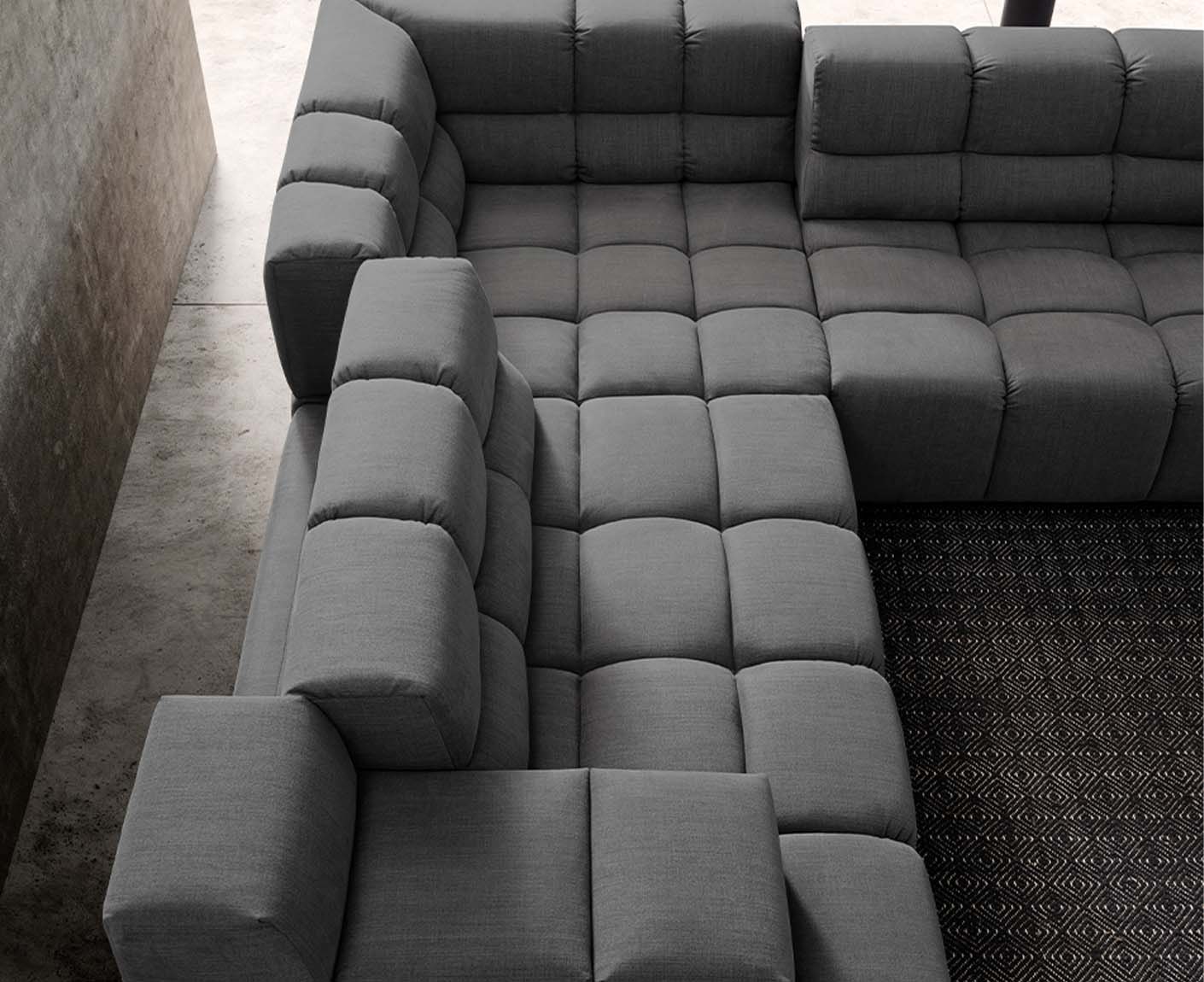 designwerk Temple Ecksofa | 257 x 257 cm| mit Rückenverstellung | Flachgewebe