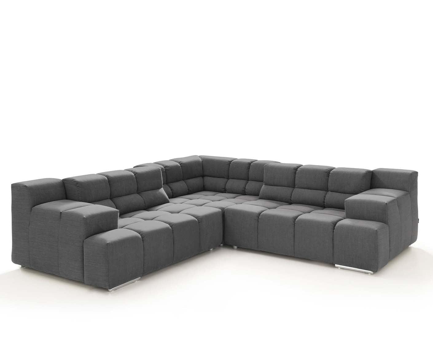 designwerk Temple Ecksofa | 257 x 257 cm| mit Rückenverstellung | Flachgewebe