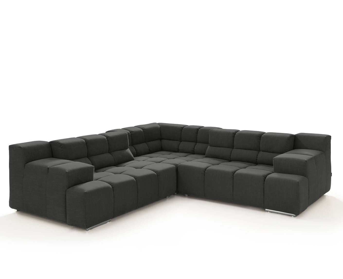 designwerk Temple Ecksofa | 257 x 257 cm| mit Rückenverstellung | Flachgewebe