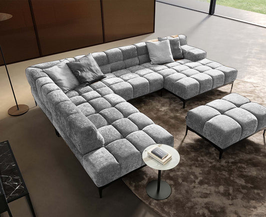 designwerk Oasis Wohnlandschaft | 362 x 255 cm | mit Rückenverstellung | Chenillegewebe
