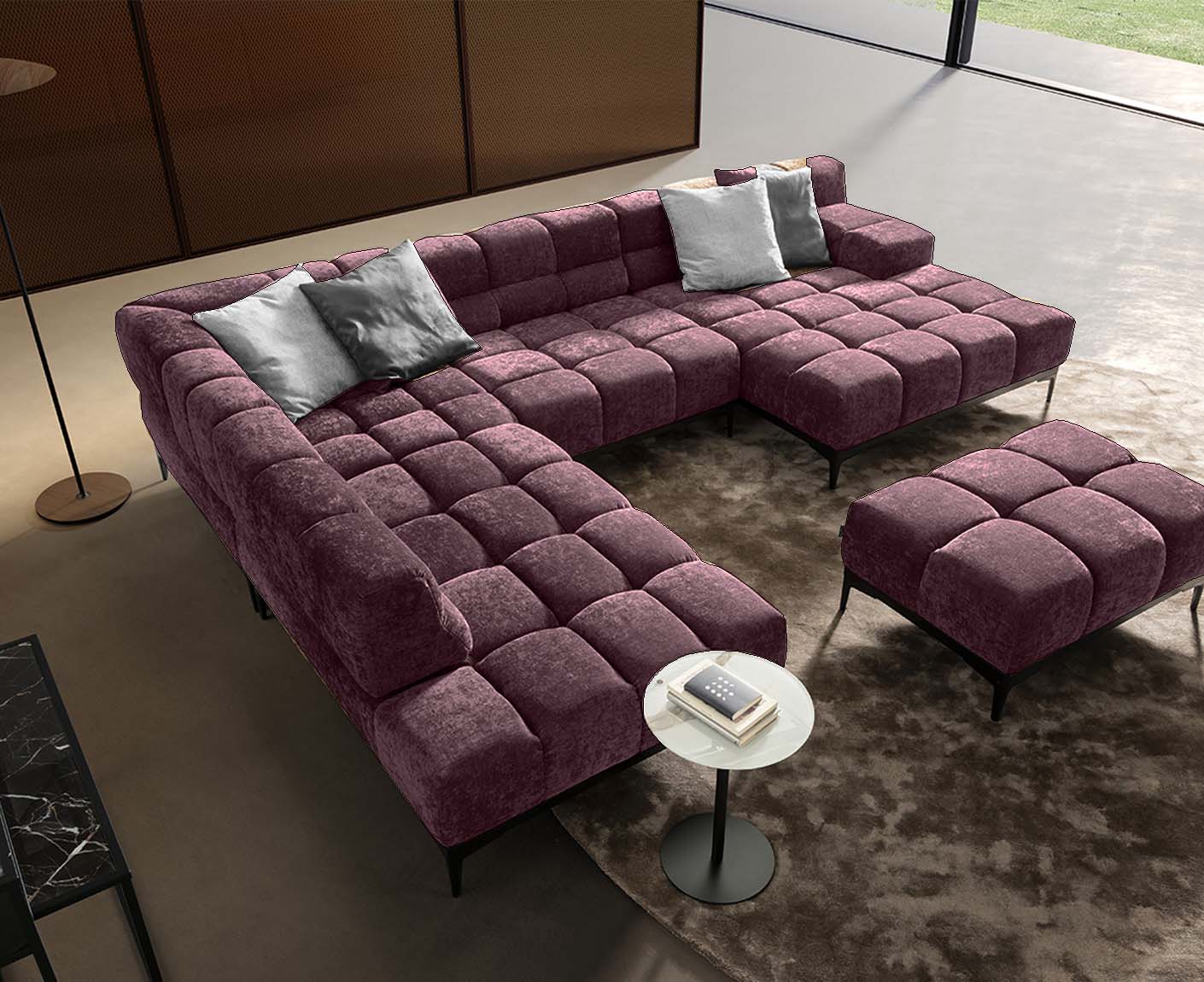 designwerk Oasis Wohnlandschaft | 362 x 255 cm | mit Rückenverstellung | Chenillegewebe