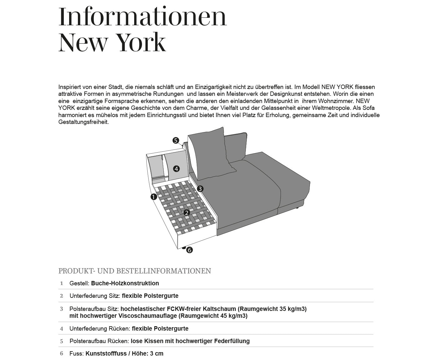 designwerk New York Ecksofa | 333 x 179 cm | feines Flachgewebe