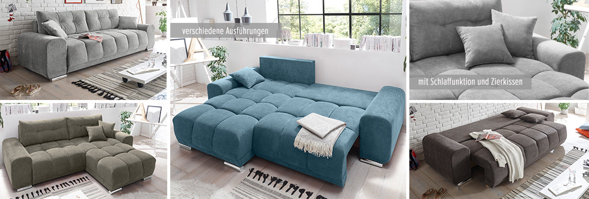 Paco Ecksofa 264x186 cm Anthrazit