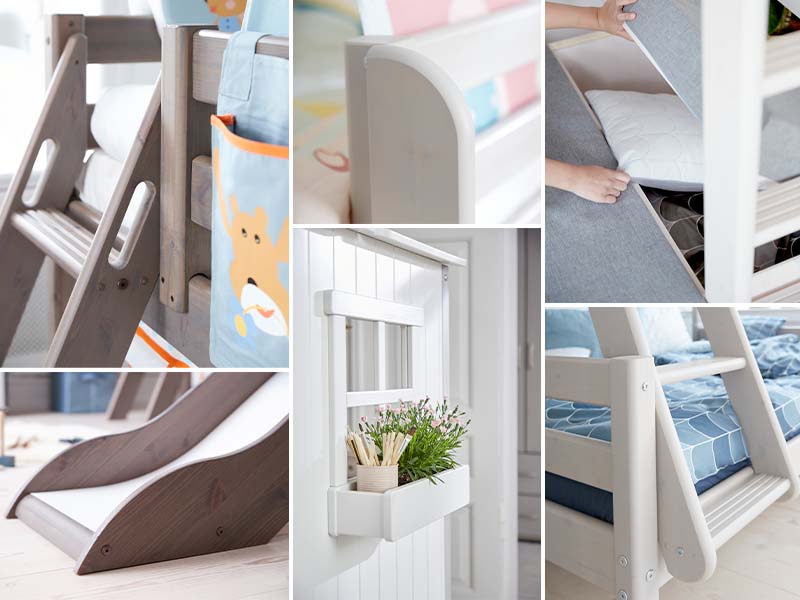 Flexa Classic Einzelbett für Kinder 140x190/200 cm Kieferweiß