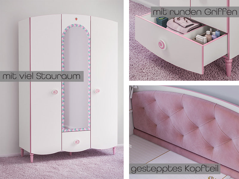 Princess Hocker/Spielbox Weiß / Rosa - Voelpe