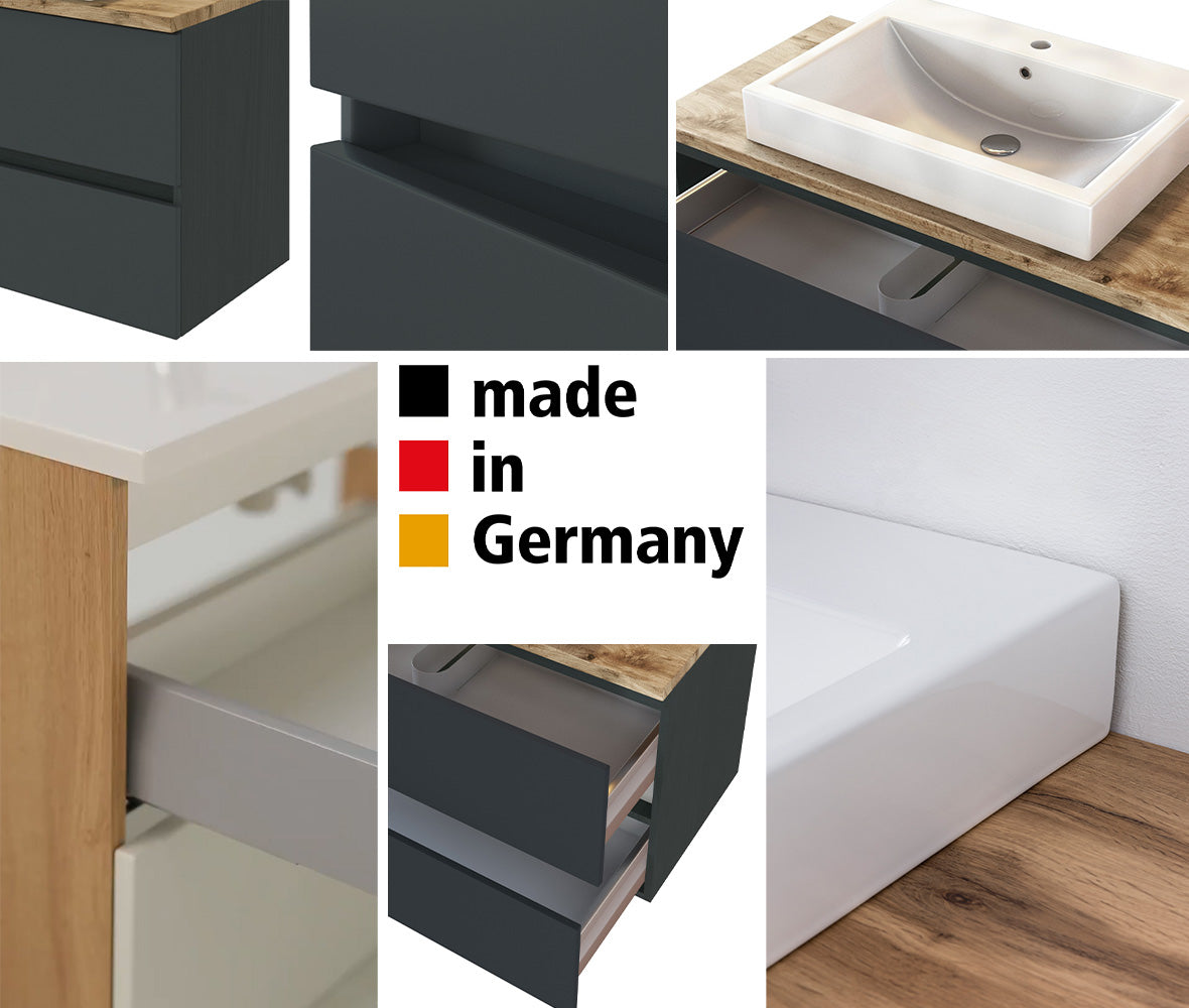 Passau Seitenschrank für Badezimmer 40 cm Weiß