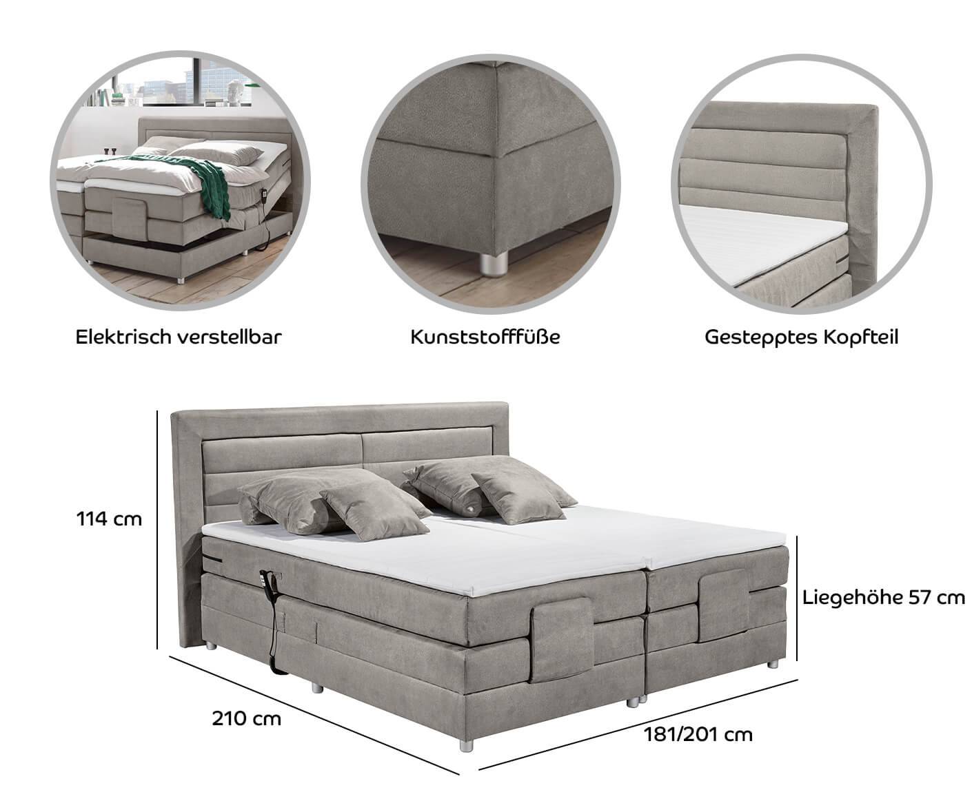 Saba Boxspringbett Doppelbett inkl. Motor - Voelpe