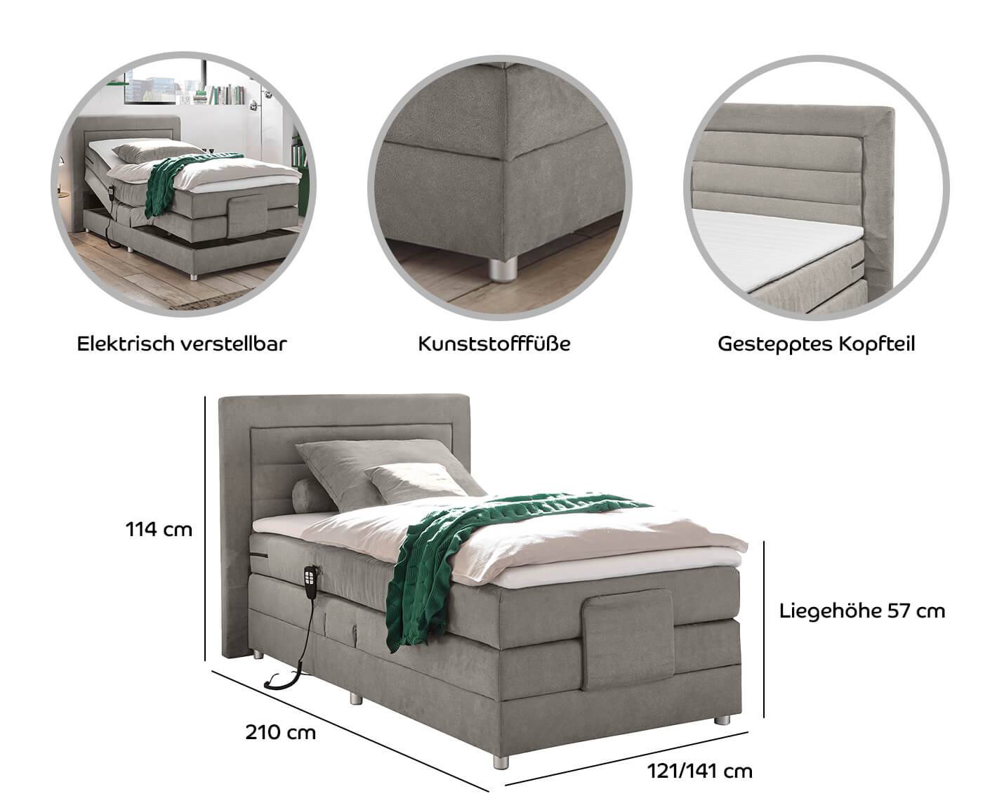 Saba Boxspringbett Einzelbett inkl. Motor - Voelpe