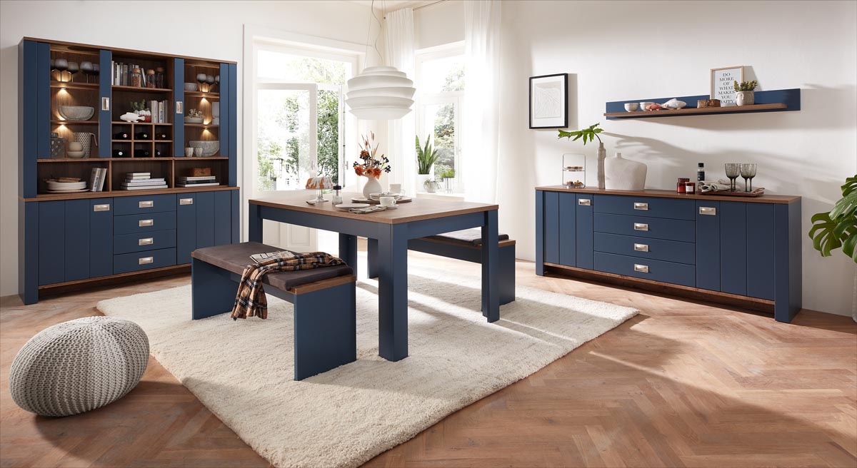 Dijon Sideboard 194 cm Breite Parisian Blue / Haveleiche