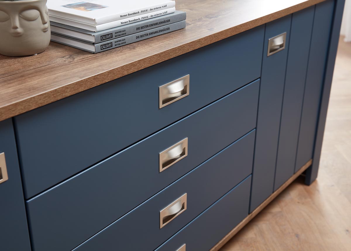 Dijon Sideboard 194 cm Breite Parisian Blue / Haveleiche