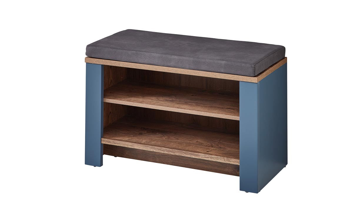 Dijon Garderobenbank Sitzbank Parisian Blue Supermatt / Viking Oak