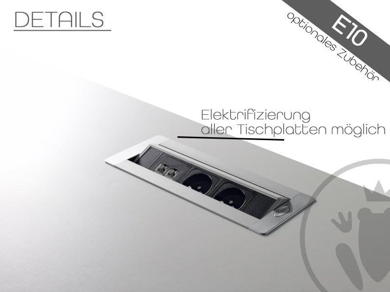 E10 Freiformtisch Rundrohr-Gestell, 60cm tief, Anthrazit