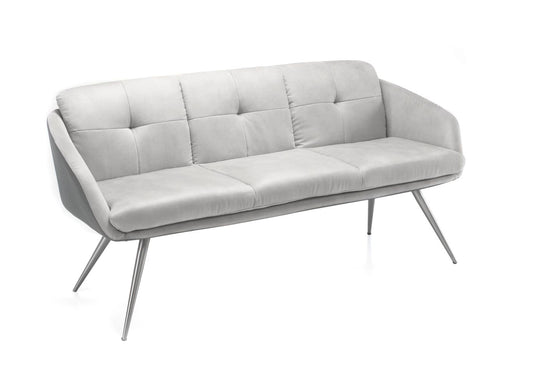 21719 Bank mit Edelstahlbeinen 180 cm Grau