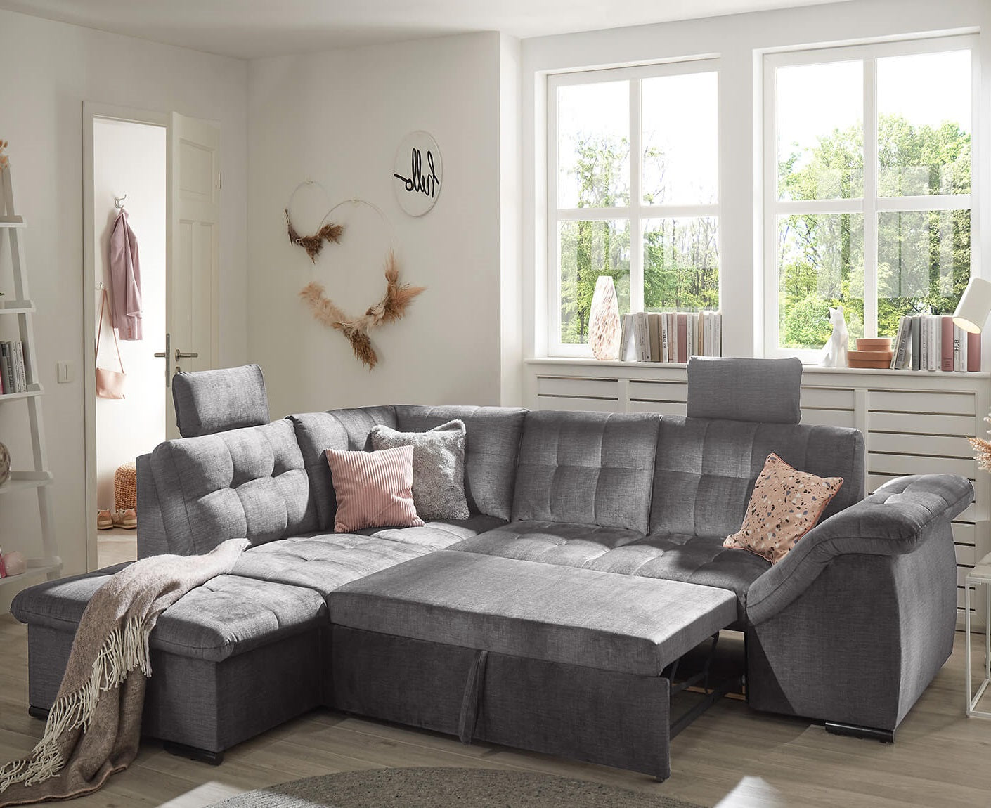Estrella Ecksofa 283 x 217 cm, mit Schlaffunktion und Bettkasten, Farbe wählbar