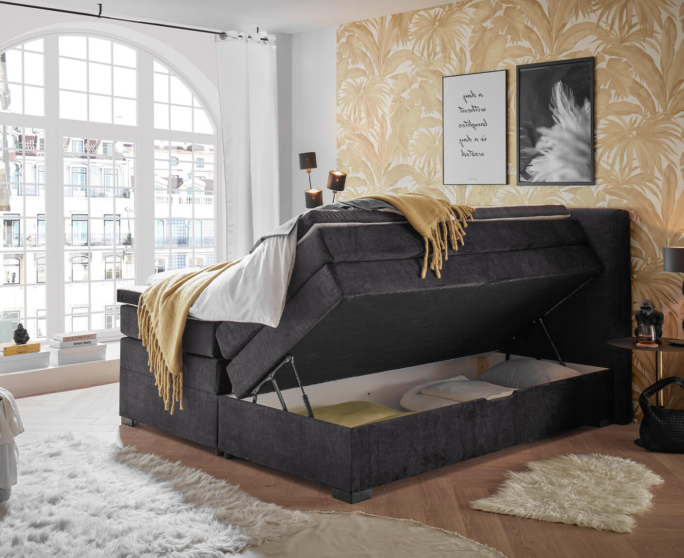 Fanes  Boxspringbett 180 x 200 cm inkl. Bettkasten