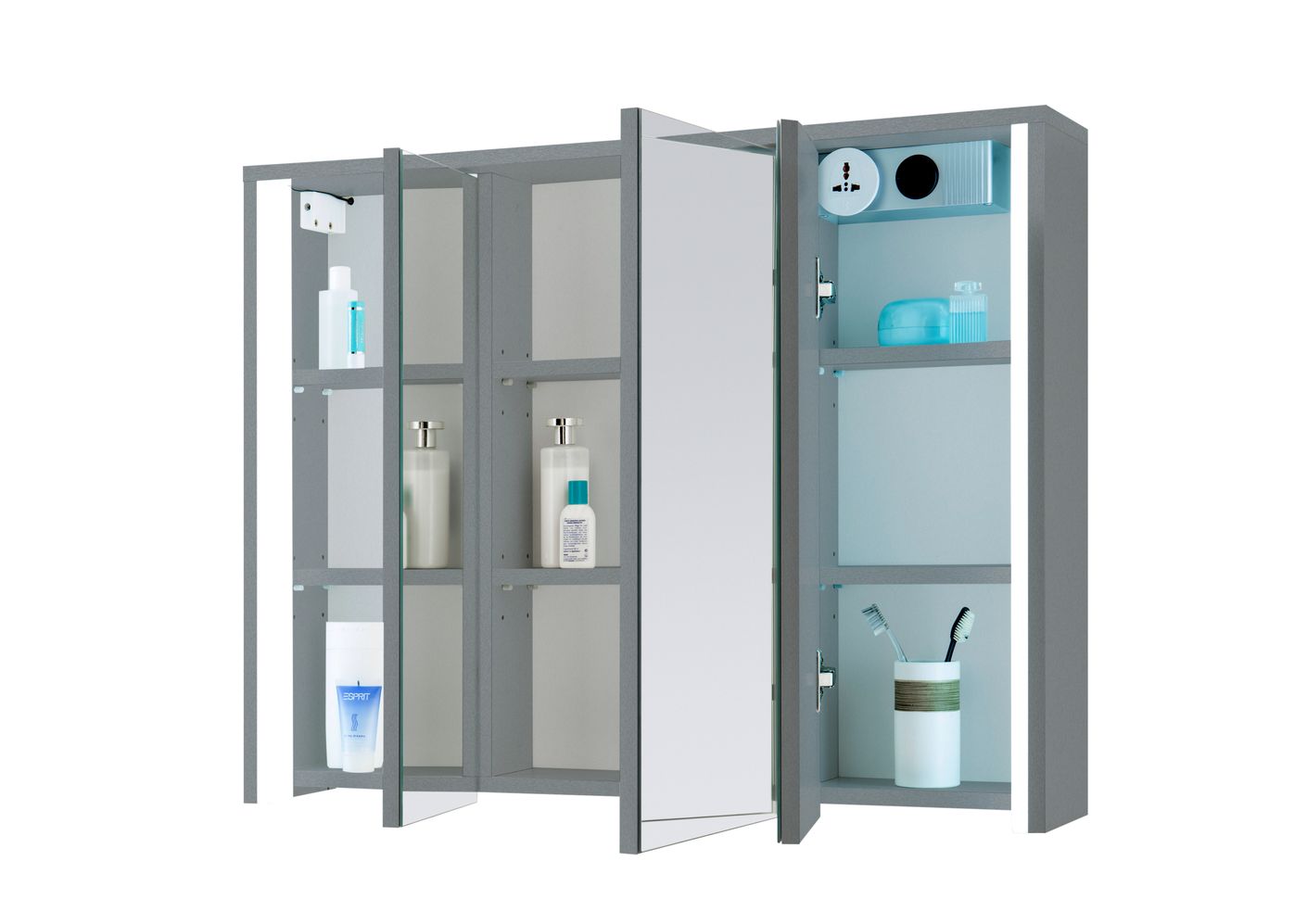 Five Spiegelschrank Titan / Weiß 86 cm