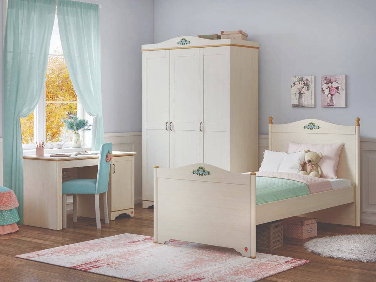 Flora Kinderzimmer Komplettset 1 Weiß - Voelpe