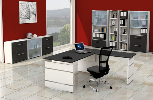 FORM 4 TYP1 Komplettbüro Büro Komplettset Office Weiß/Anthrazit