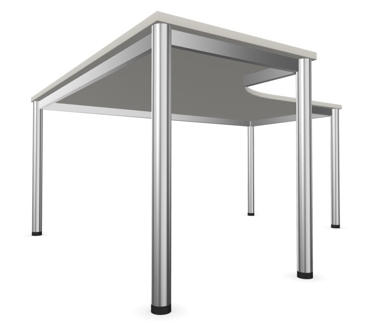 E10 Freiformtisch Rundrohr-Gestell, 60cm tief, Anthrazit