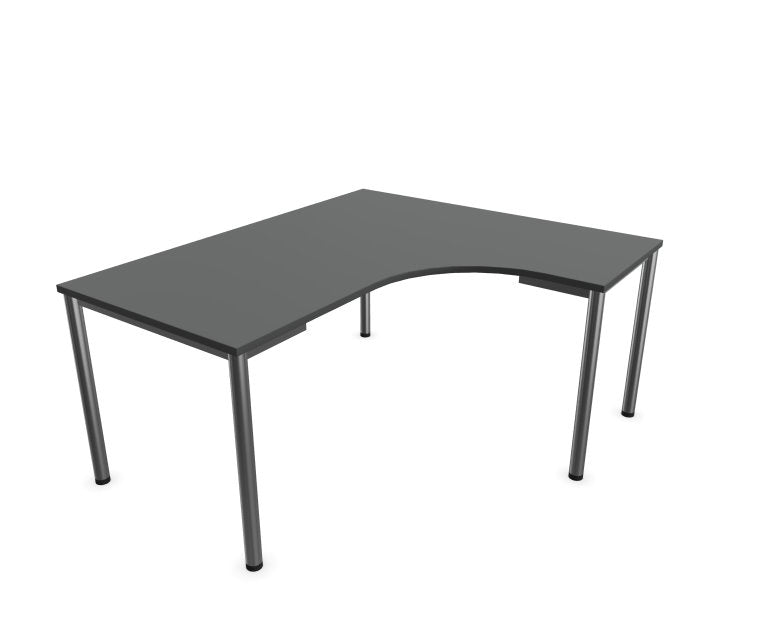 E10 Freiformtisch Rundrohr-Gestell, 60cm tief, Anthrazit