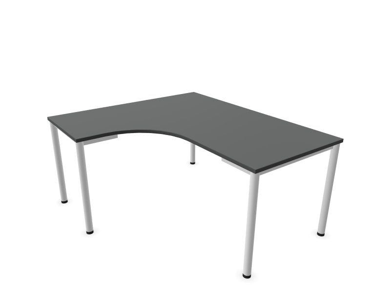 E10 Freiformtisch Rundrohr-Gestell, 60cm tief, Anthrazit
