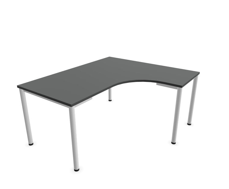 E10 Freiformtisch Rundrohr-Gestell, 60cm tief, Anthrazit