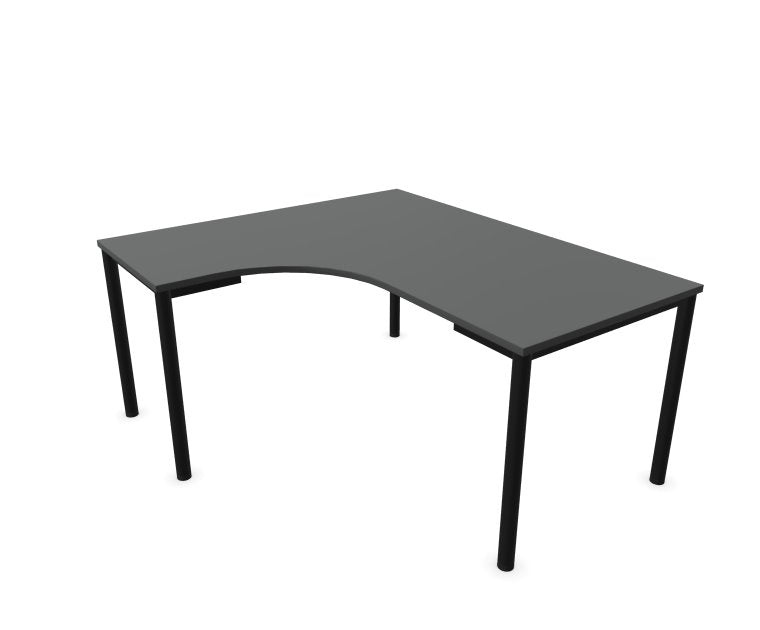 E10 Freiformtisch Rundrohr-Gestell, 60cm tief, Anthrazit
