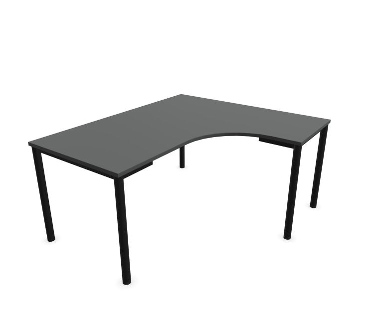 E10 Freiformtisch Rundrohr-Gestell, 60cm tief, Anthrazit