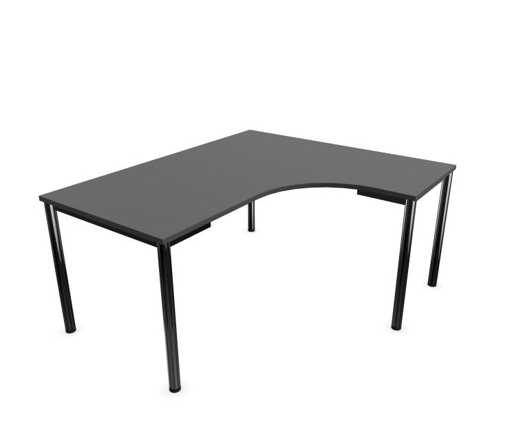 E10 Freiformtisch Rundrohr-Gestell, 60cm tief, Anthrazit