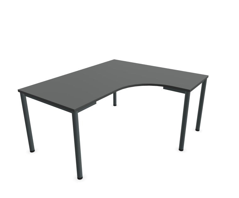 E10 Freiformtisch Rundrohr-Gestell, 60cm tief, Anthrazit