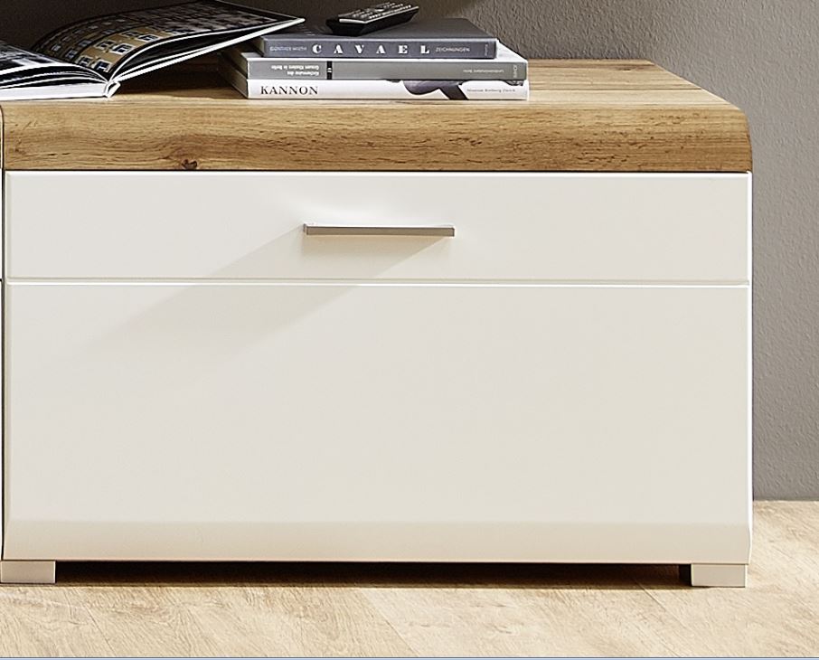 Wohnzimmer Komplettset FUN PLUS 1 Weiß / Eiche Altholz