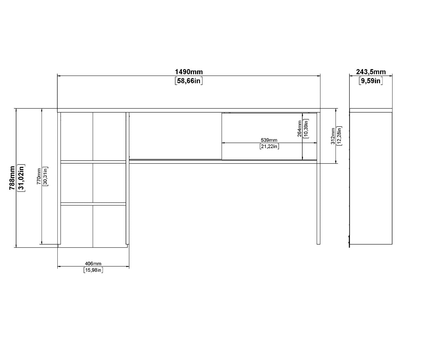 Function Plus Schreibtisch 120 x 75 cm