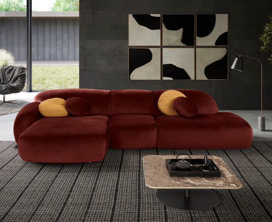 designwerk Globe Ecksofa | 369 x 177 cm | Velourstoff