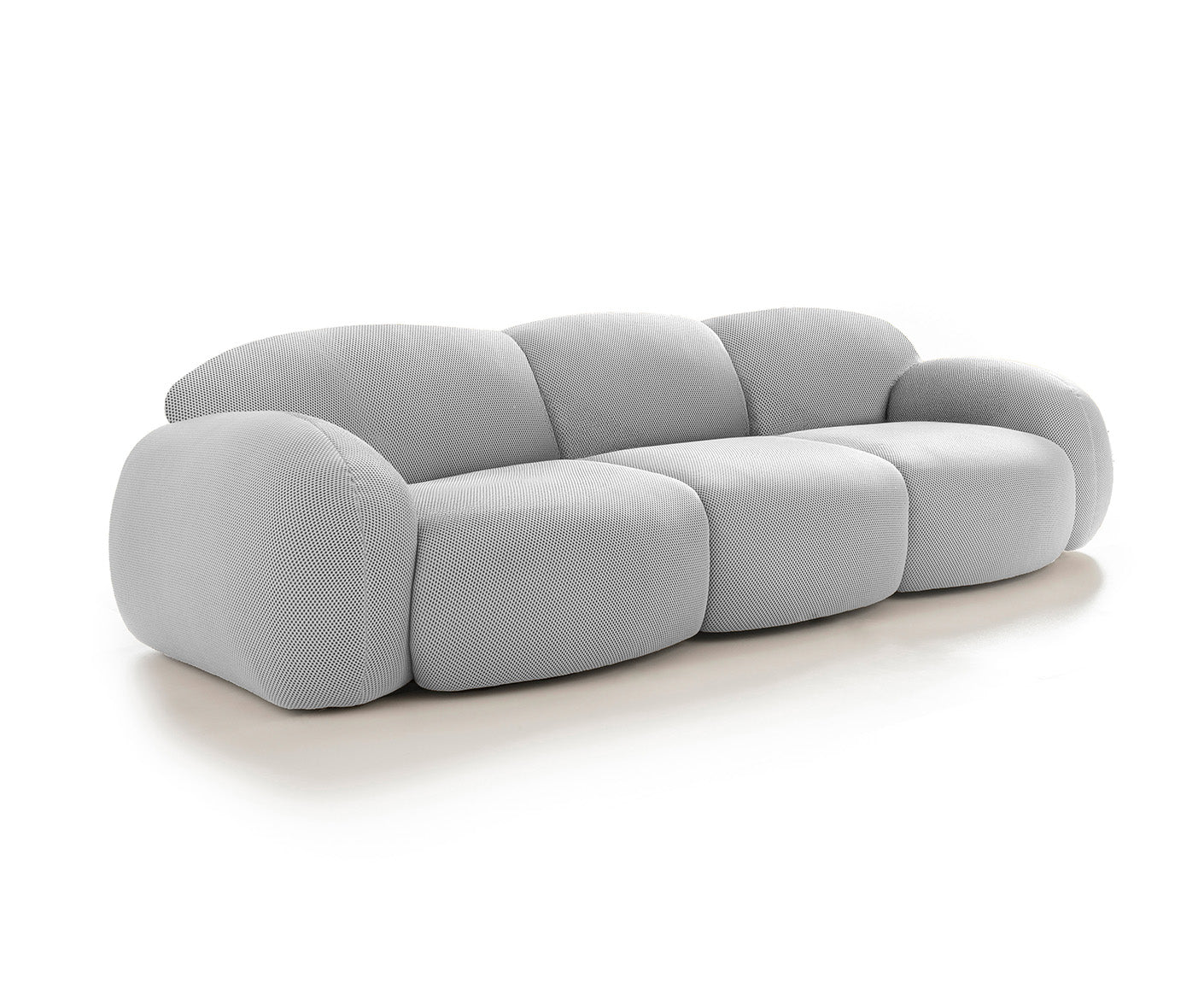 designwerk Globe 3-Sitzer Sofa | 292 x 116 cm | Flachgewebe 3D-Effekt