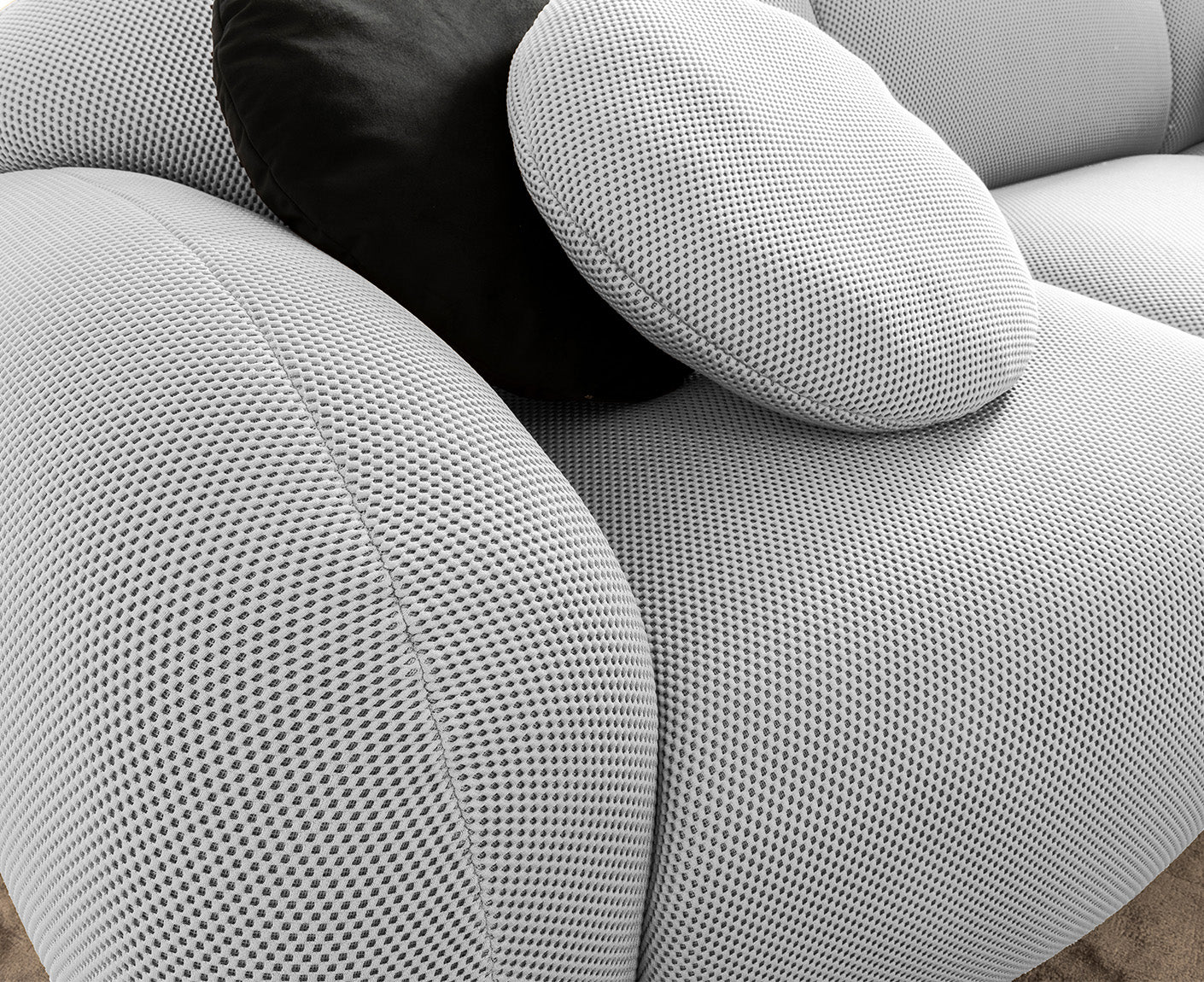 designwerk Globe 3-Sitzer Sofa | 292 x 116 cm | Flachgewebe 3D-Effekt