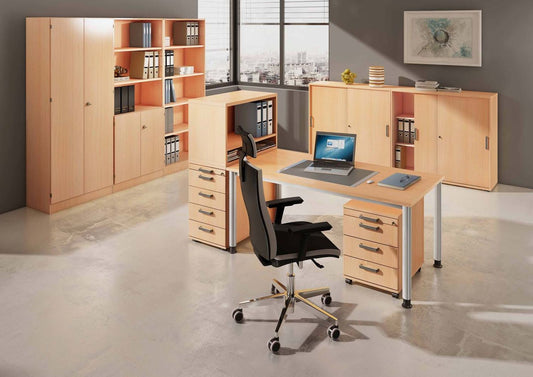 Harvard H-Serie Komplettbüro 9-tlg. Buche