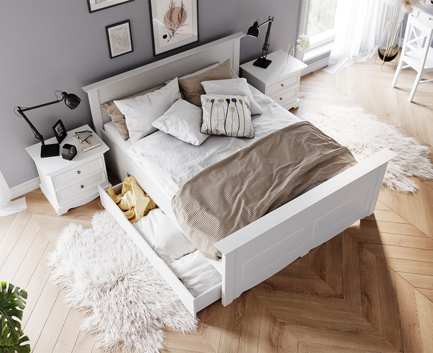 Belluno Elegante Nachtkommode Massivholz