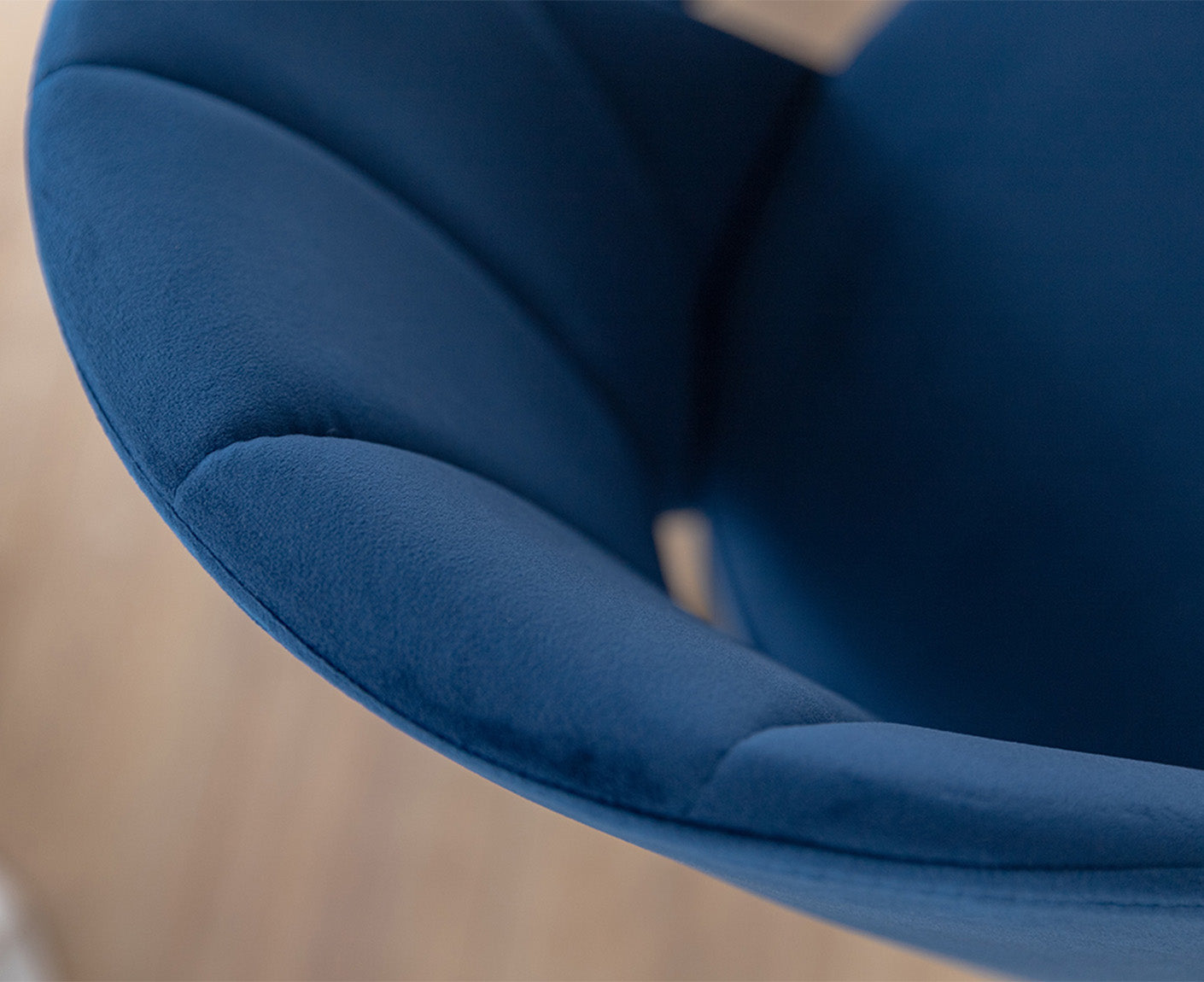 Breno Esszimmerstuhl Massivholz Buche Schwarz/ Blau Samt